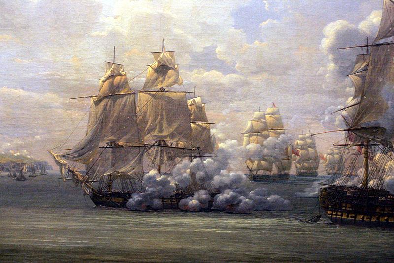 Louis-Philippe Crepin Fight of the Poursuivante against the British ship Hercules China oil painting art